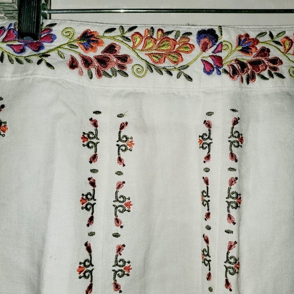 Peter Martin Lined Floral Embroidered Skirt - Picture 2 of 7
